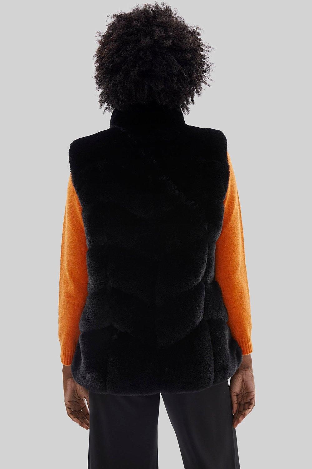 James Lakeland Ribbed Faux Fur Gillet