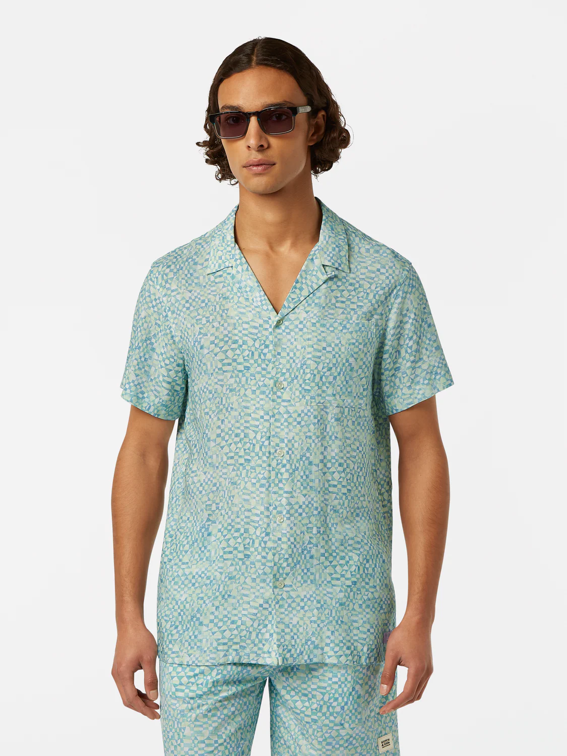 Printed Short Sleeve Regular-Fit Viscose Shirt