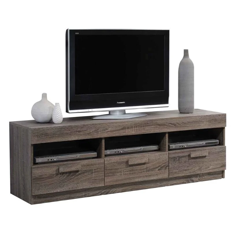 59 TV Stand with Three Open Shelves and Three Drawers for TVs Up to 60