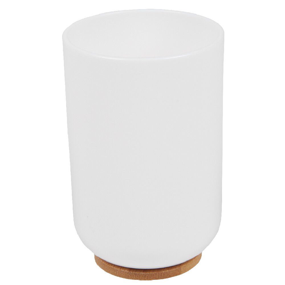 Gobelet pour salle de bain blanc naturel