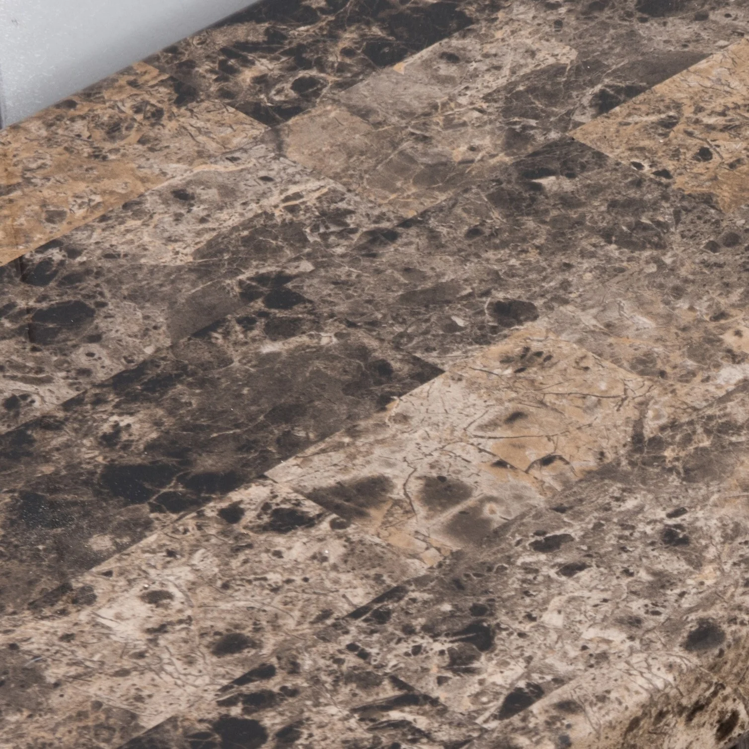 11425 Kitchen Cart Red Cocoa Faux Marble Chunky Thick Top Two Drawers(no include stool)