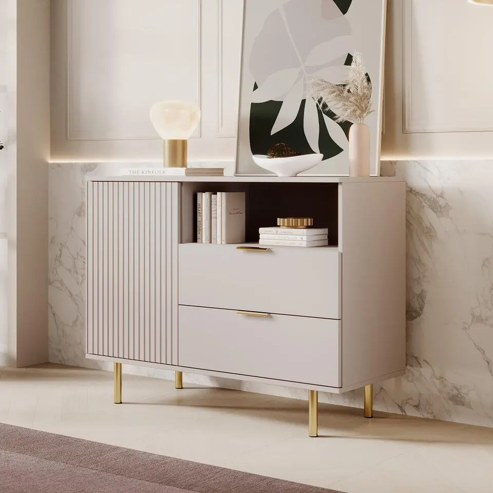 Meubella - Dressoir Nicola - Beige - 107 cm