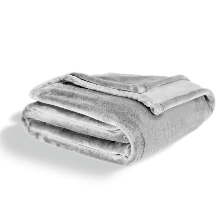 - Plaid flanelle douceur gris glacier 150x200cm