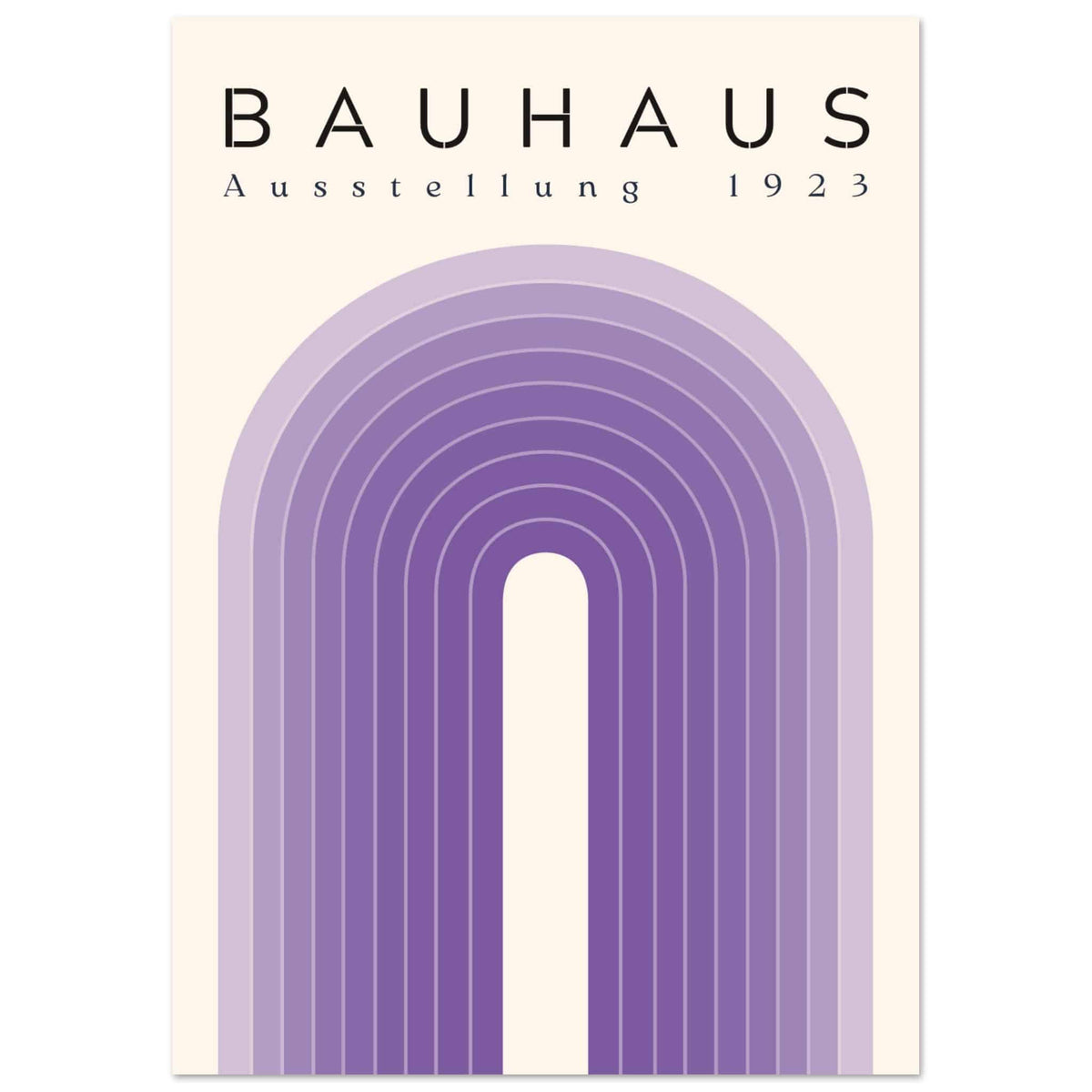 Artfulprints Poster Bauhaus - Purple rainbow  - A4 21x29.7 cm - Paars