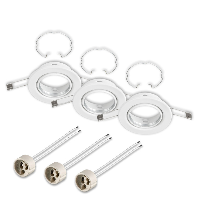 Spot encastrable blanc GU10 IP23 9 W 3 pièces BRILONER