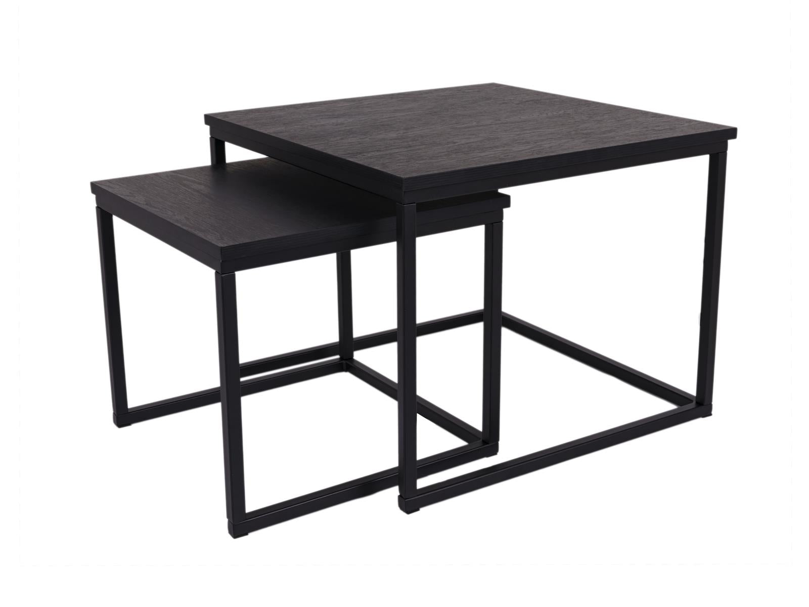 MaximaVida vierkante salontafel set Chicago XL zwart 60 cm - pinewood fineer