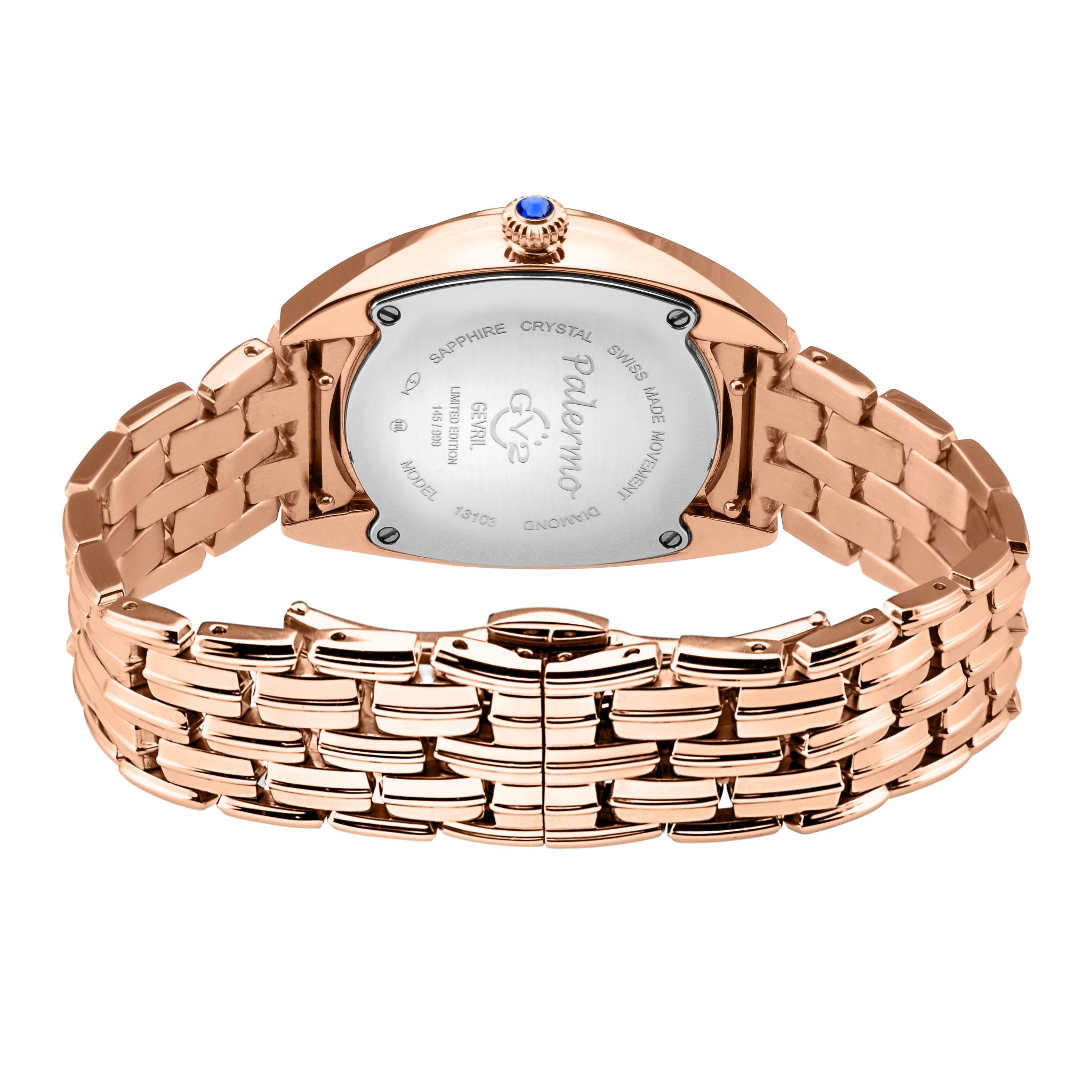 GV2 Palermo, Swiss Quartz Watch, White MOP Dial, 316L Stainless Steel, and Sapphire Crystal
