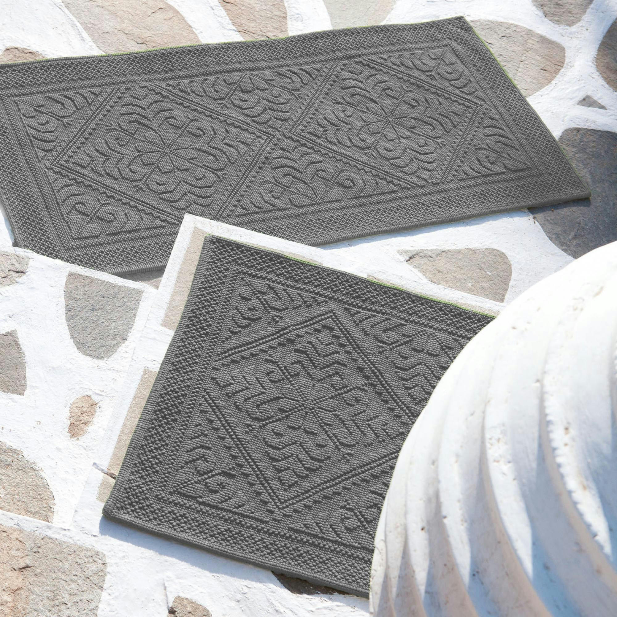 ENZO - Tapis de Bain  en coton souris 54 x 110