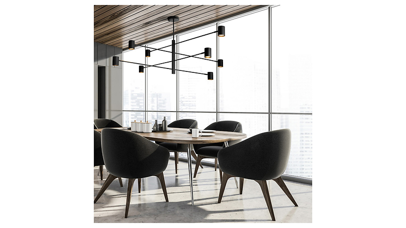 Lampa wisząca Snow 8-punktowa metalowa czarna