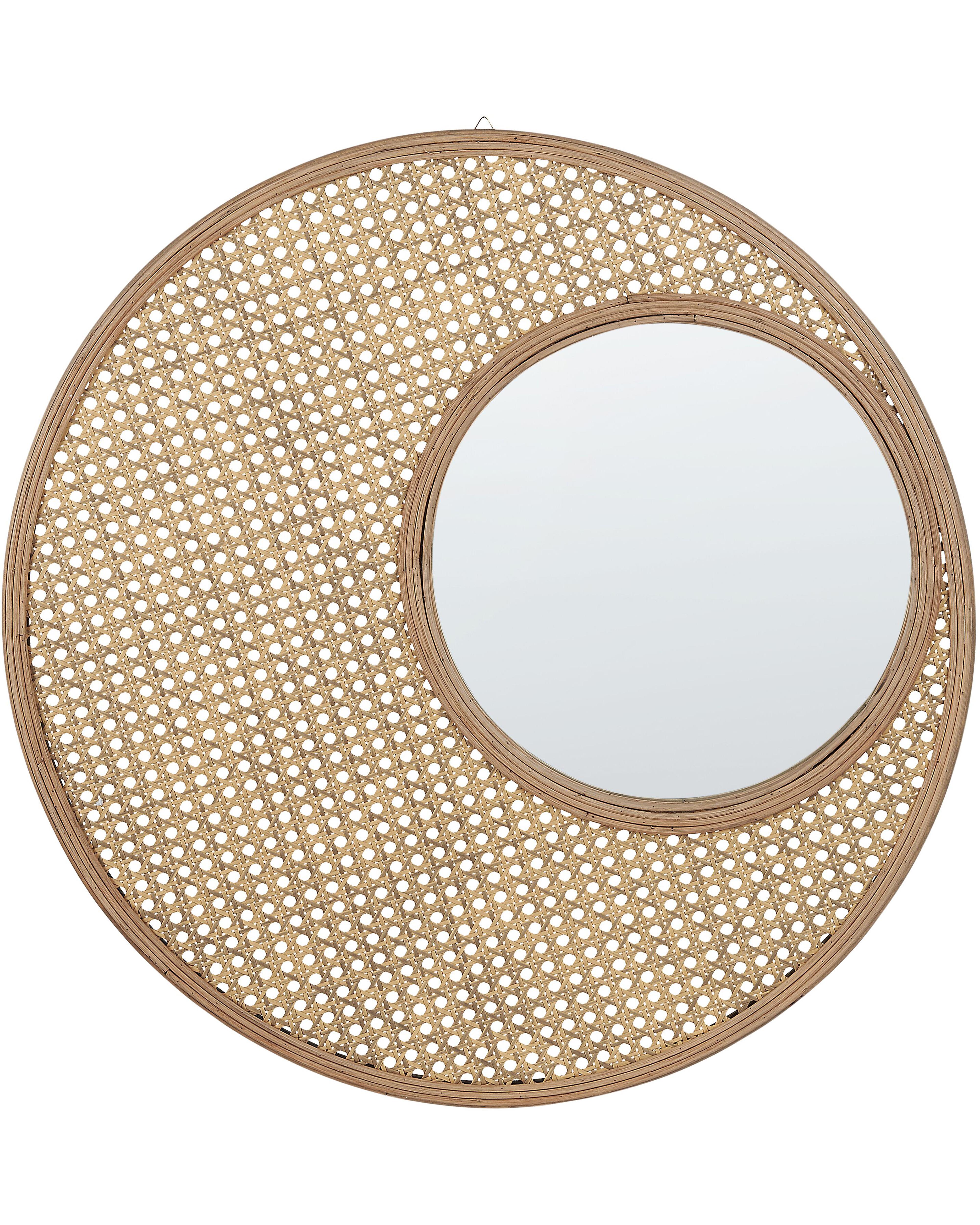Wall Mirror PALAU 60 cm 60 cm Rattan Natural