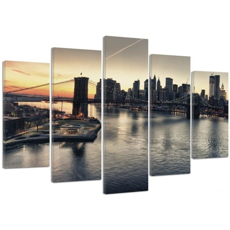 Feeby Obraz 5 częściowy na płótnie Brooklyn Bridge 100x70