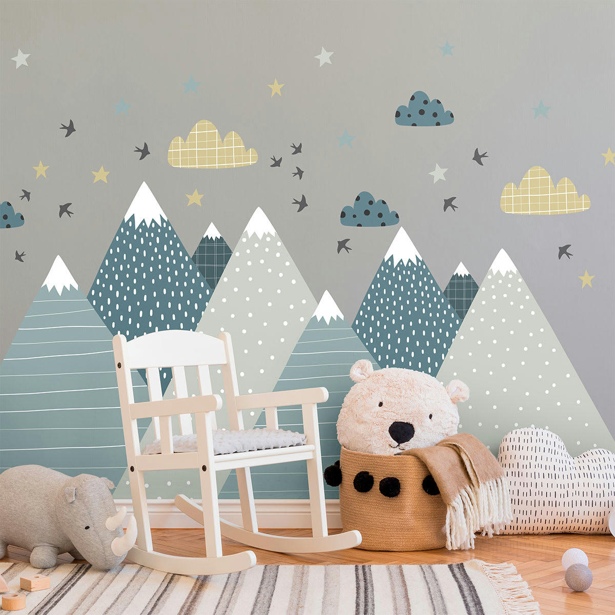 - Stickers enfant montagnes scandinaves alika 90x135cm