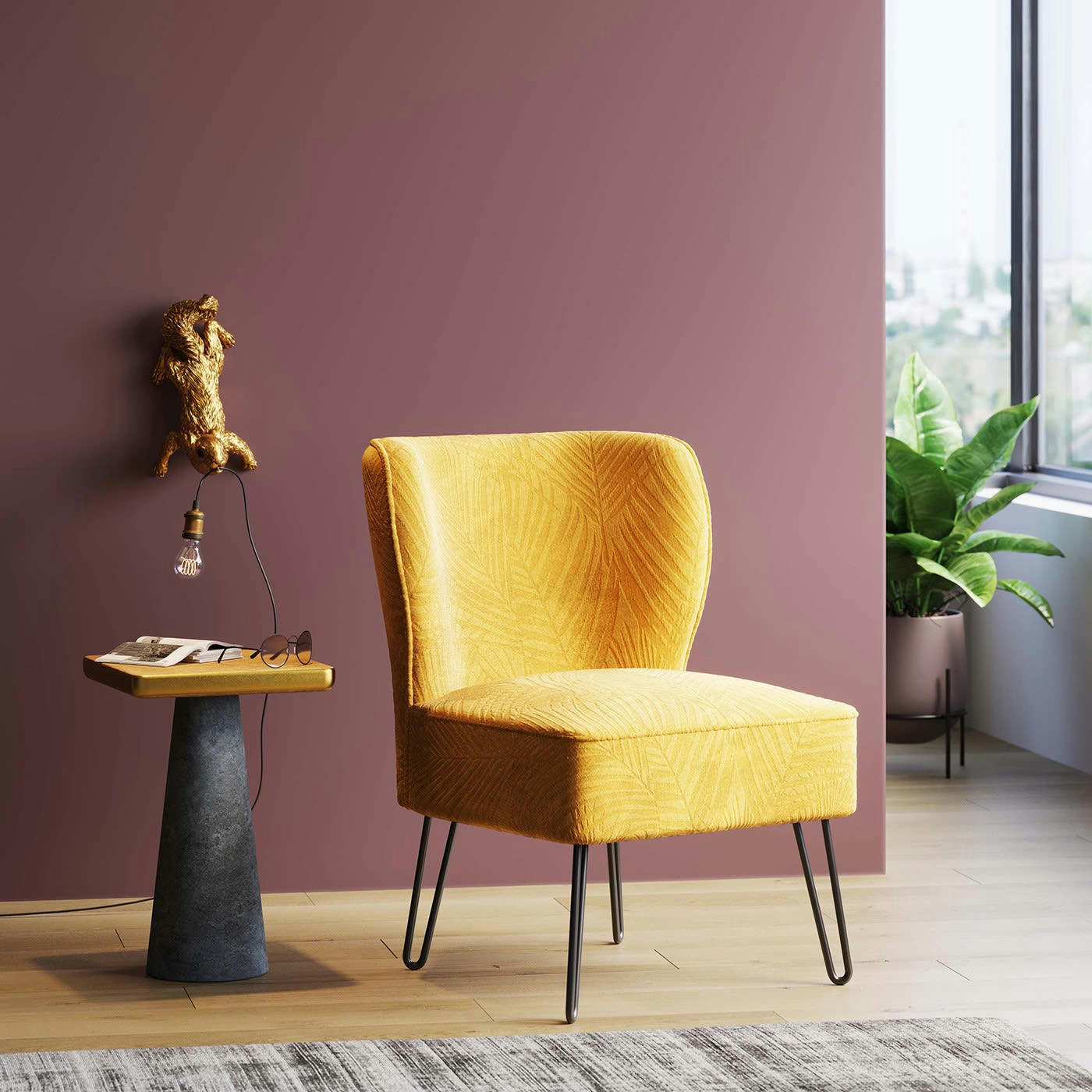 PALM SPRINGS - Fauteuil Palm Springs jaune Kare Design