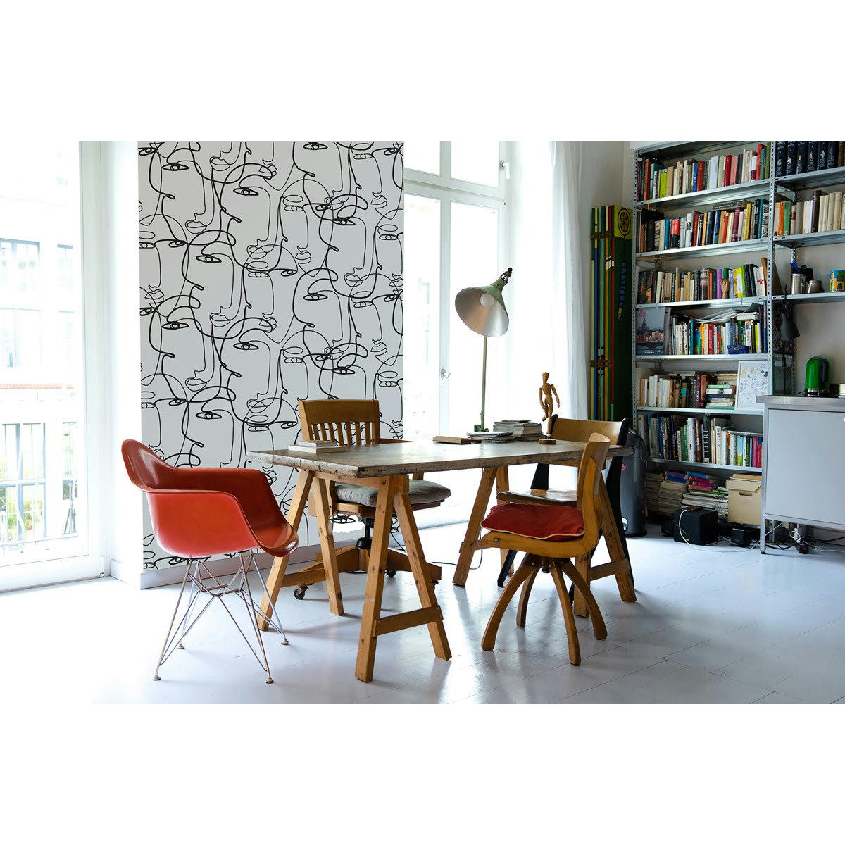 LISA - Papier peint panoramique en Papier Blanc  288x270