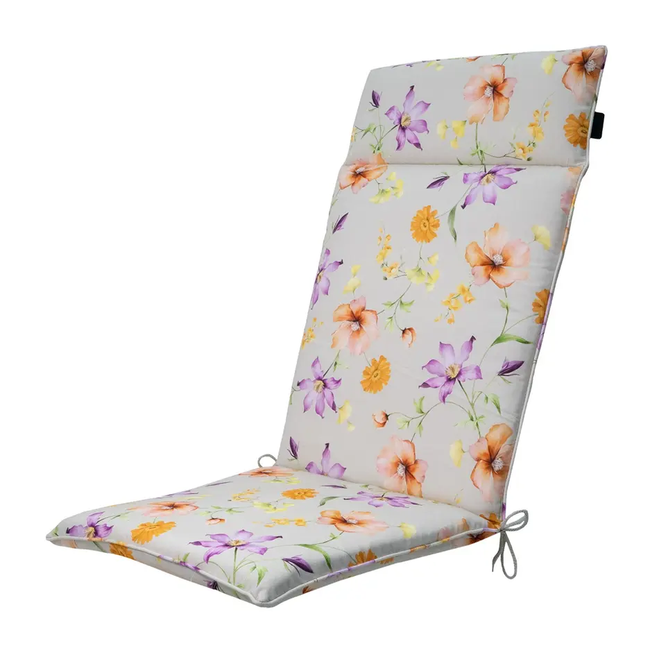 Madison - Tuinstoelkussen Hoge Rug Florina purple - Ca. 120x50 cm - Set van 4