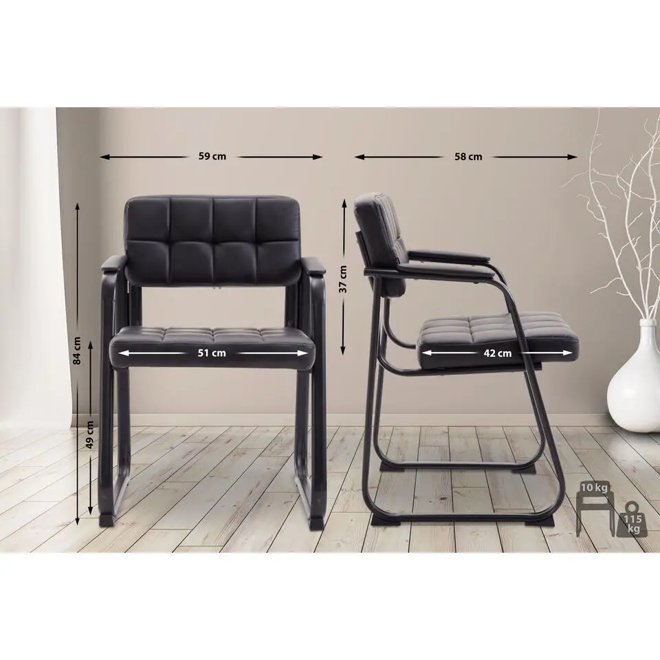 CLP Eetkamerstoel Canada B Kunstleer - zwart