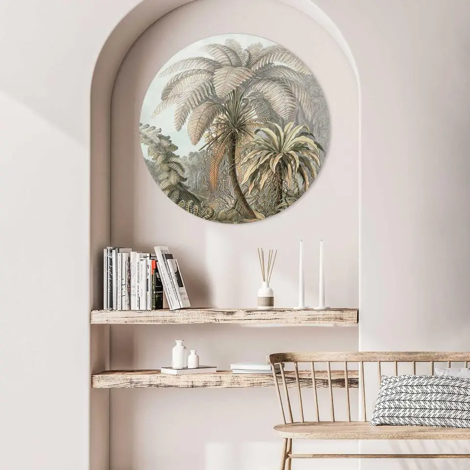 Plexiglasschilderij Palmboom - &Oslash; 70 - Groen