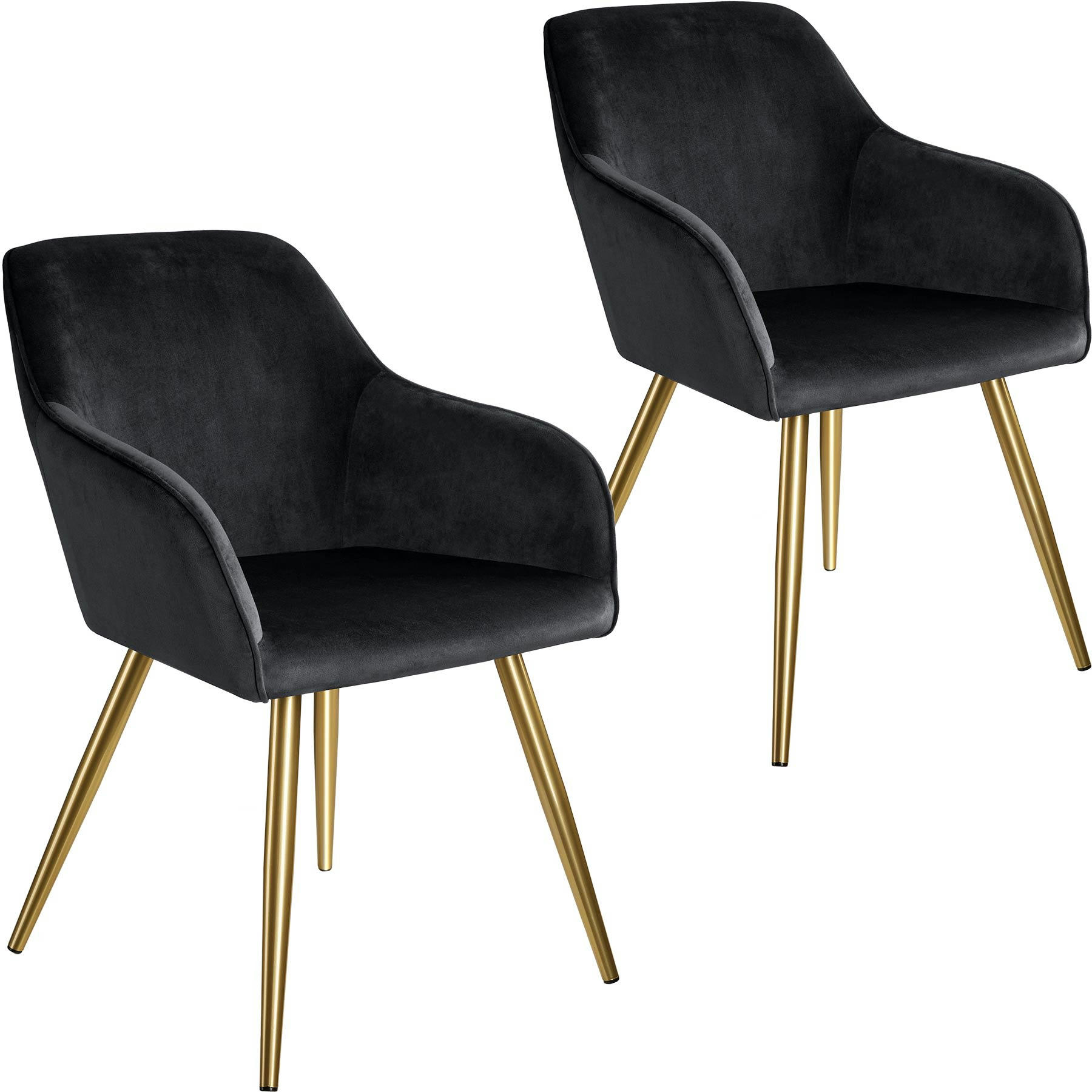 - Ensemble de 2 chaises en cuir synthétique Siège rembourré, aspect
