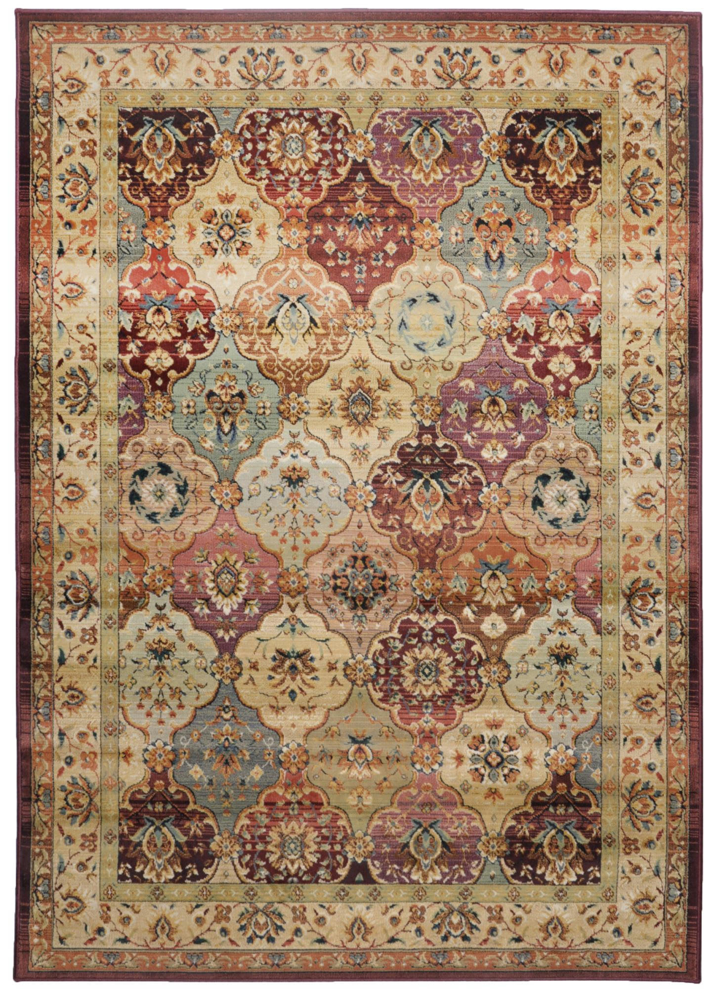 GABIRO - Tapis d'orient classique tissé machine - rouge 120x180 cm