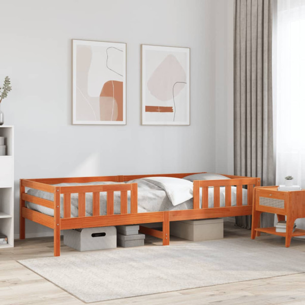 Łóżko Drewniane Rama Łóżka Sofa Brązowe Do Sypialni Pokoju 75x190 cm