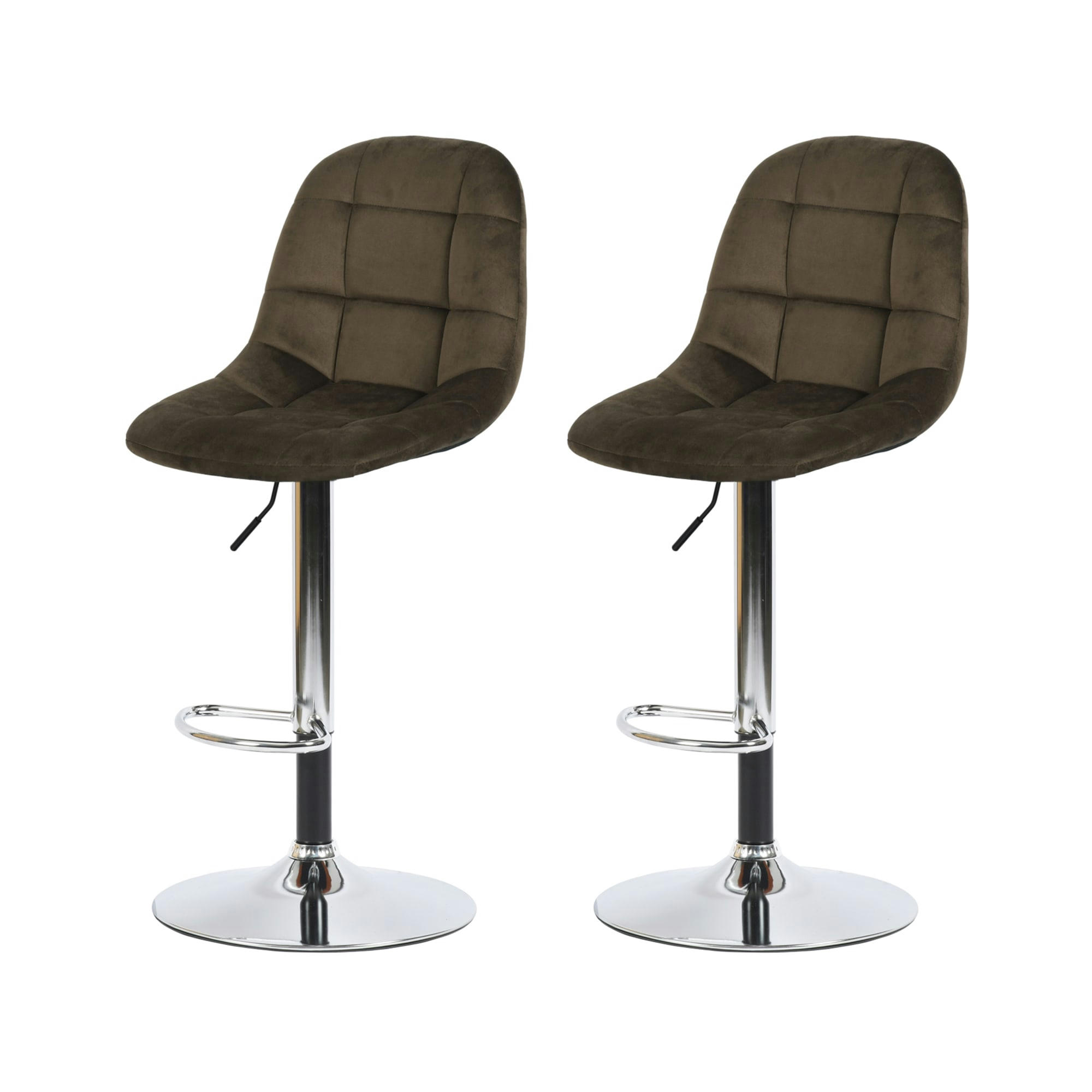 - Lot de 2 tabouret de bar scandinave rétro marron