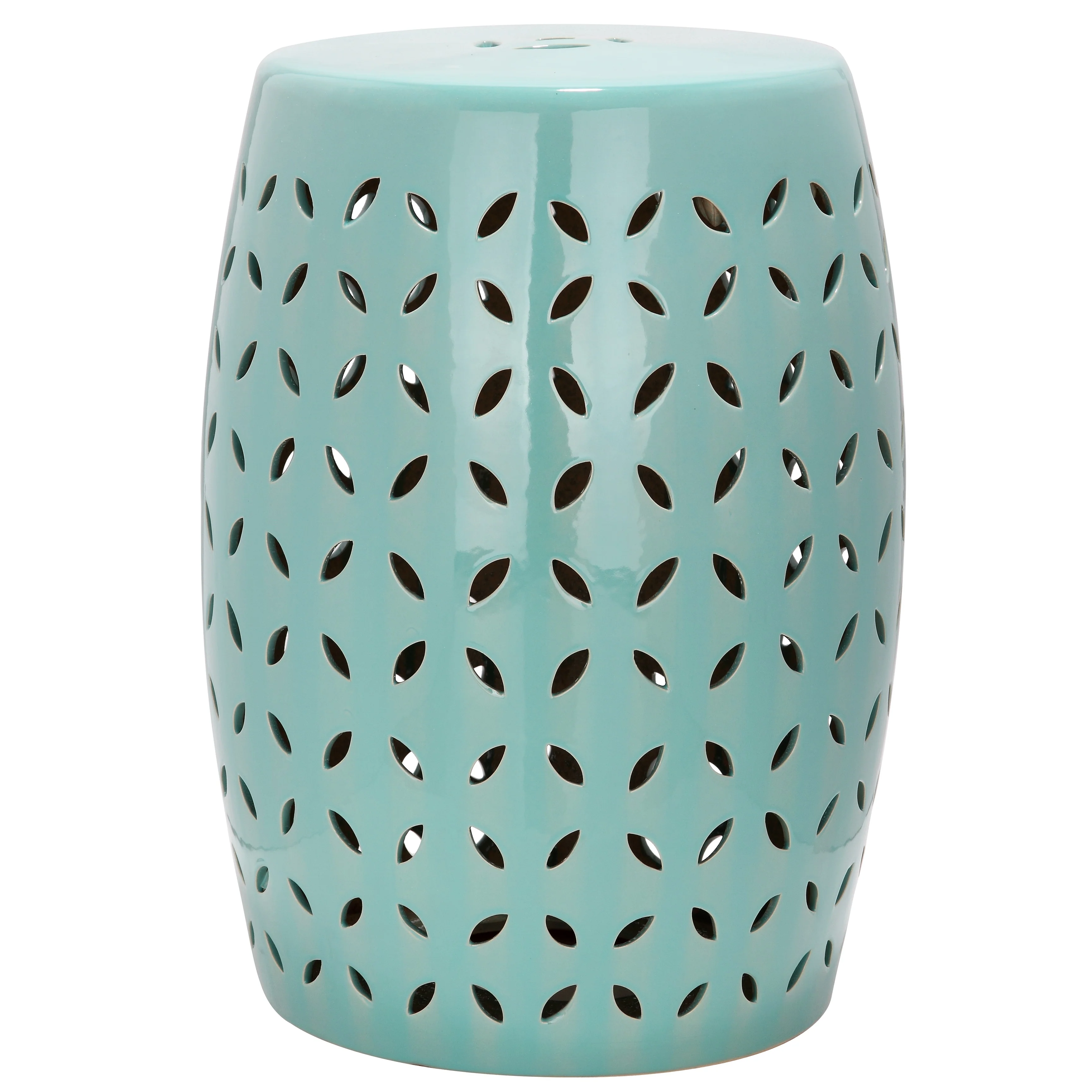 SAFAVIEH Paradise Zen Light Blue Ceramic Decorative Garden Stool - 13W x 13D x 19H