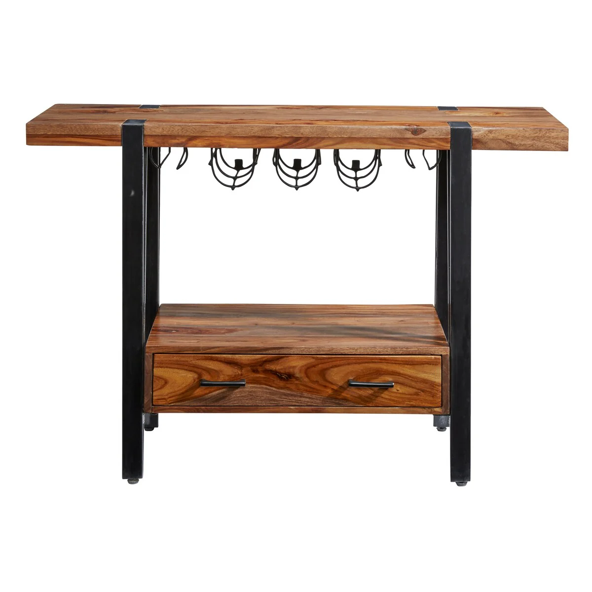 Somette Brownstone Nut Brown One Drawer Wine Console