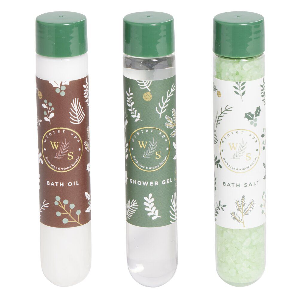 Coffret cadeau Winter Spa huile/gel/sel 3 flacons