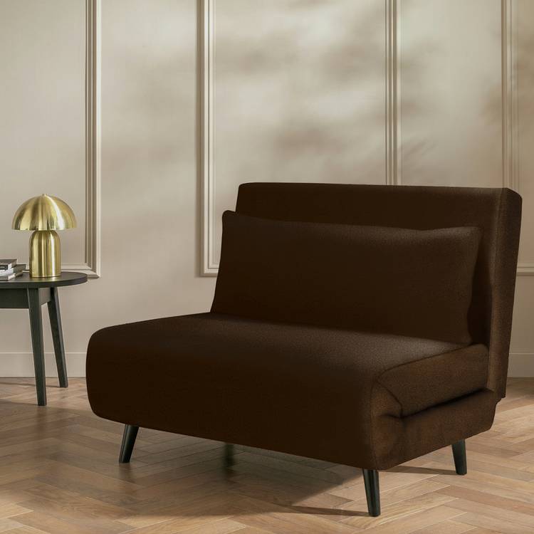 Habitat Roma Small Double Velvet Chairbed - Chocolate
