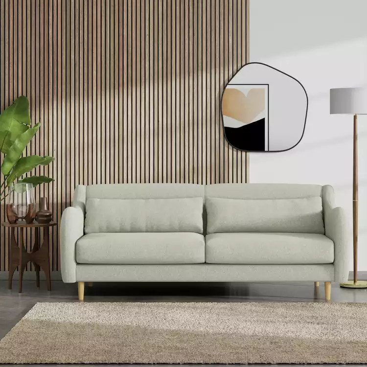 Habitat Turnmill Fabric 3 Seater Sofa - Sage Green - Ash Leg