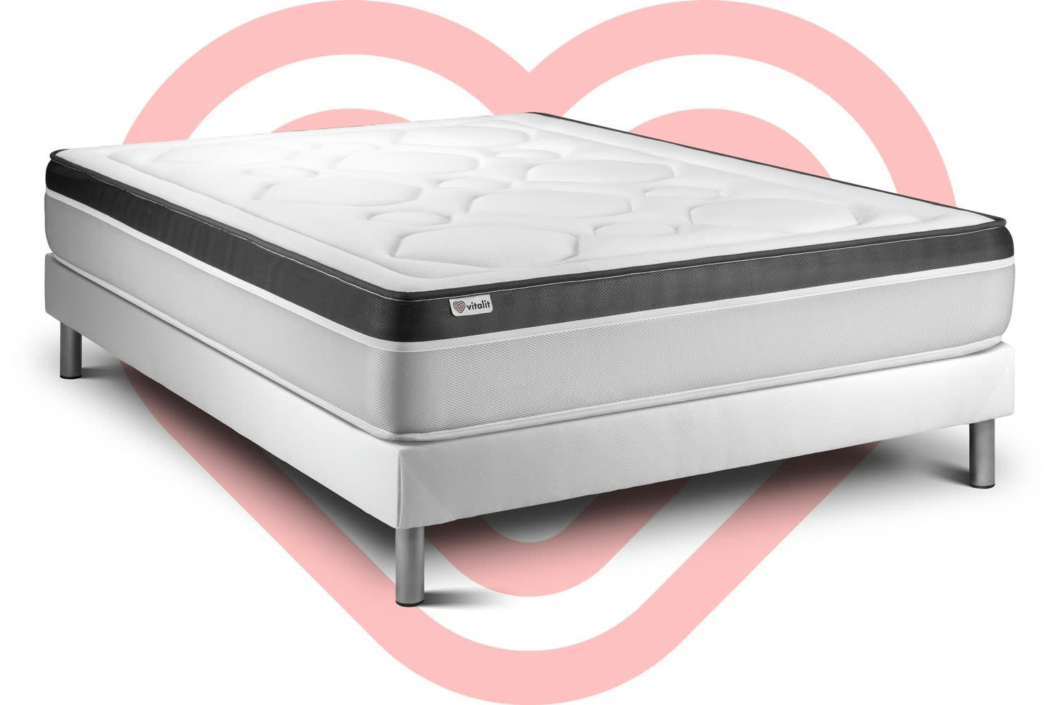 VITAL ERGO - Ensemble Mousse  à mémoire de forme 140x190cm kit Blanc