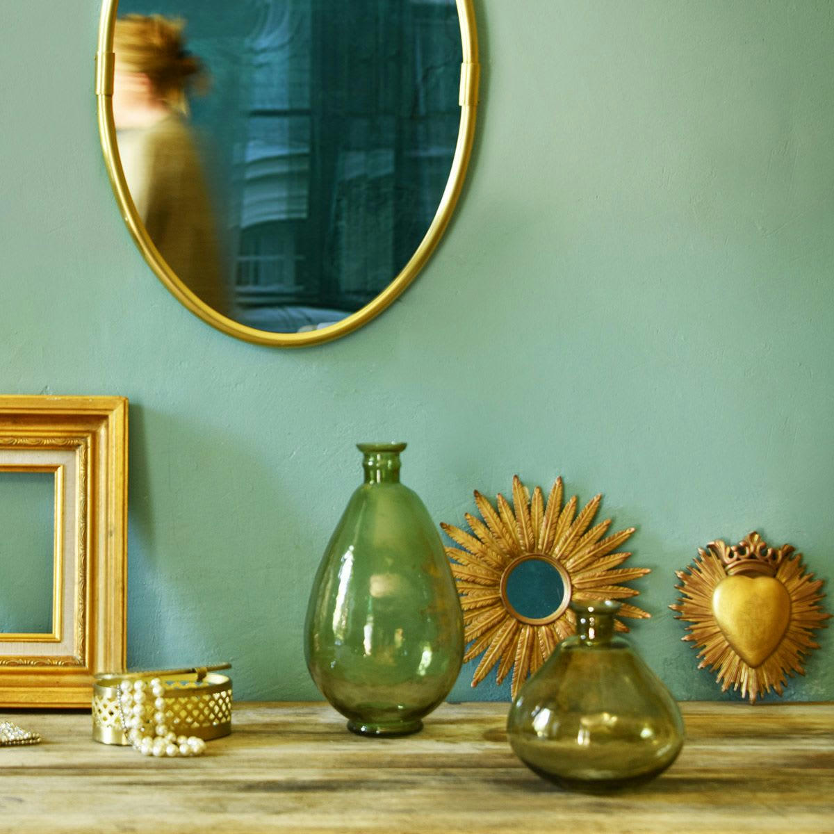 - Vase bonbonne en verre bosselé