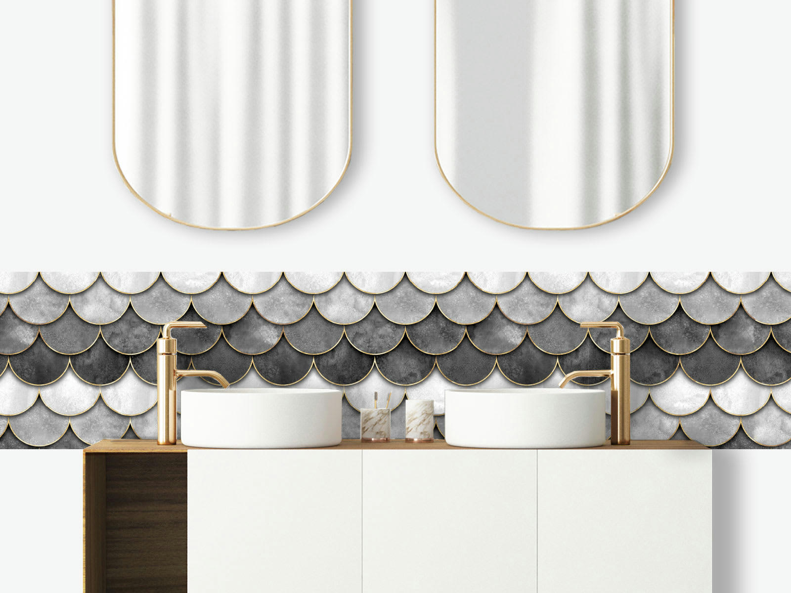 - Crédence adhésive écailles gris 40cmx2m