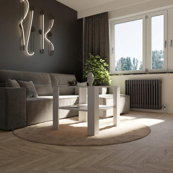 Ława stolik kawowy 68x68 WYSOKA EX3 biała