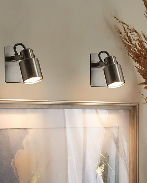Lot de 2 lampes murales en métal argenté BONTE