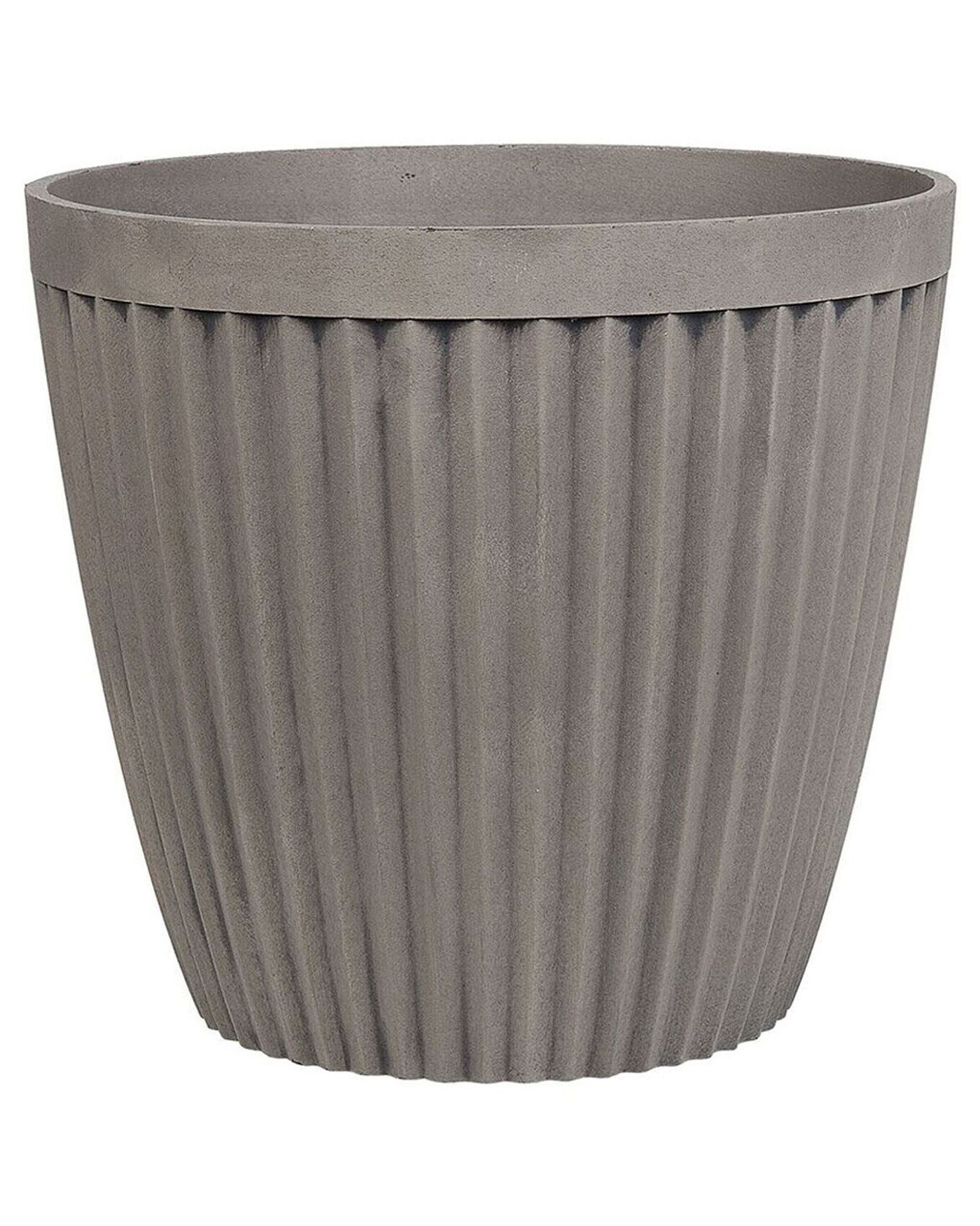 Okrągła doniczka ogród 36 cm beżowoszara
