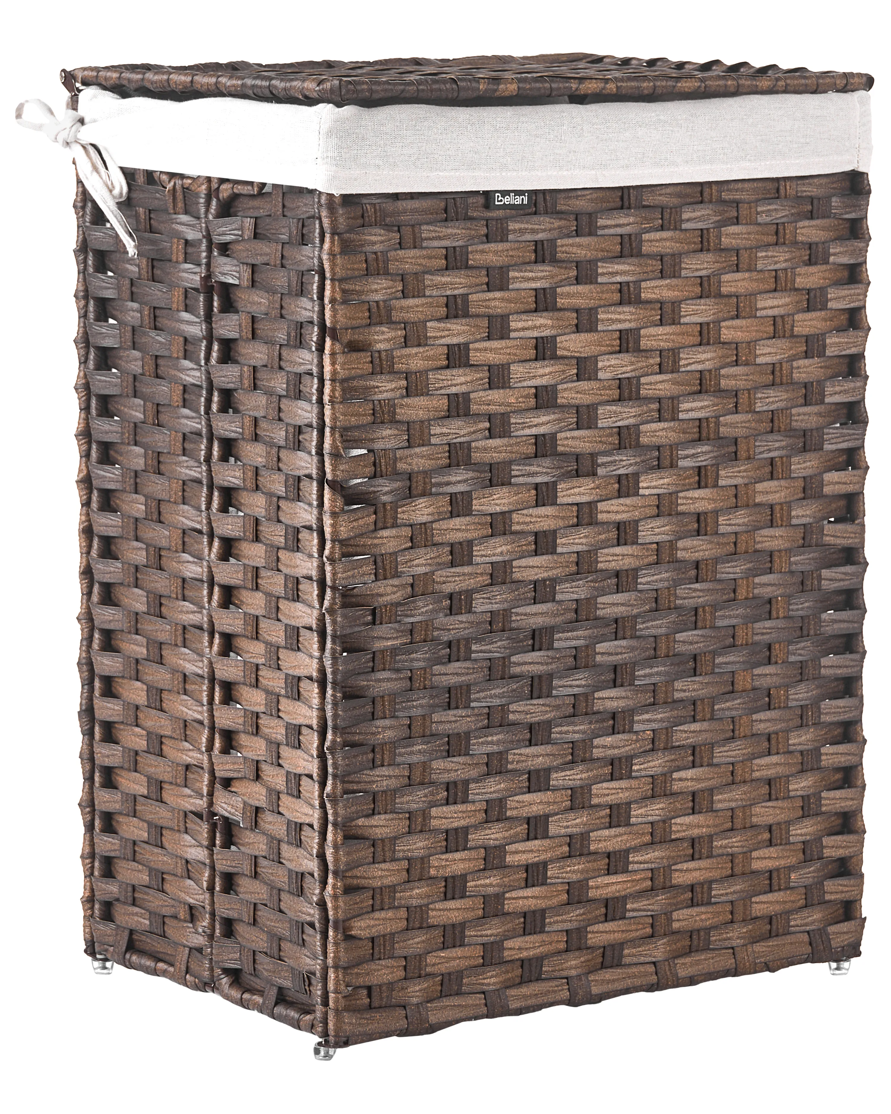 Laundry Basket with Lid MUCUBAJI Fabric Dark Brown 83 L