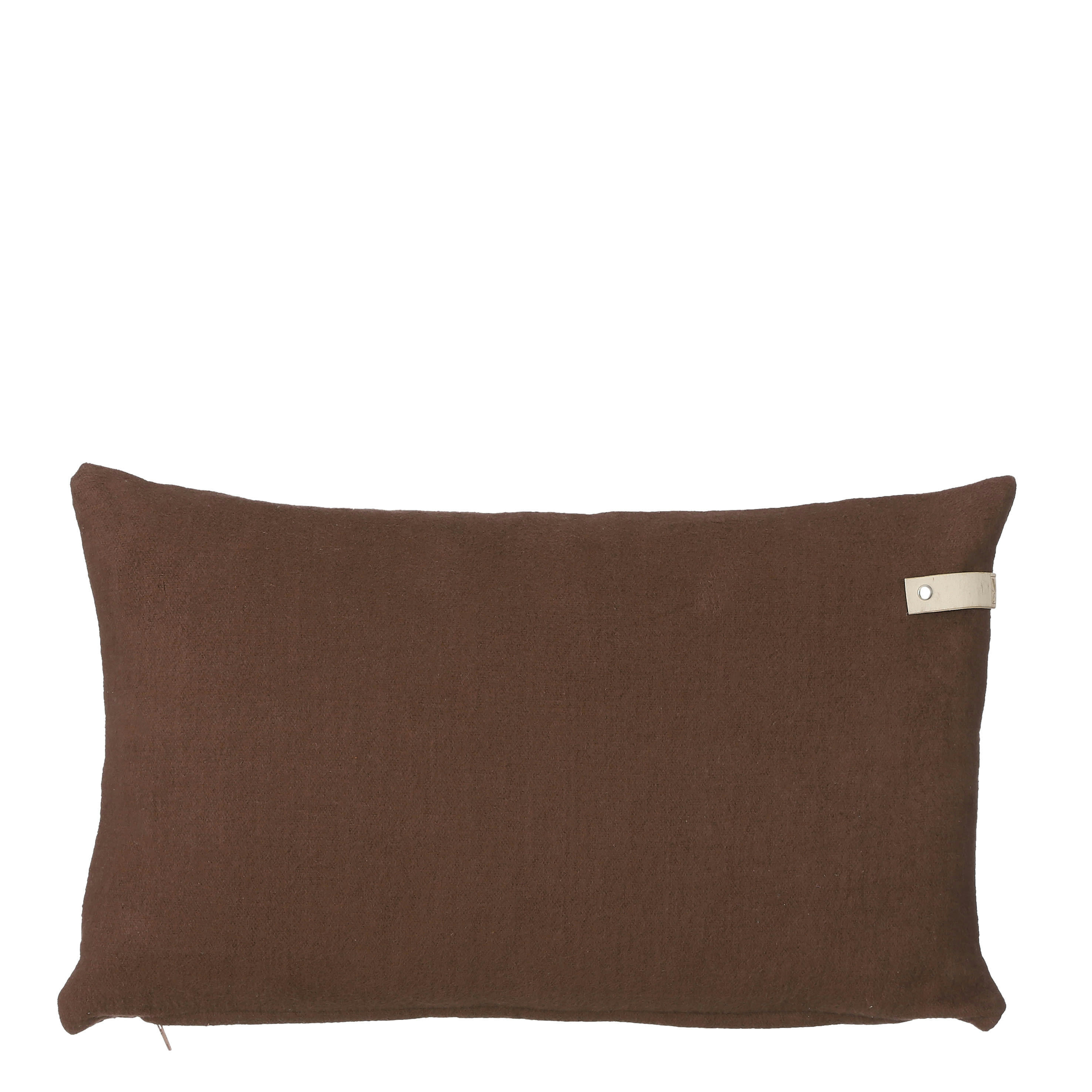 BERING - Coussin en coton marron foncé 55x35