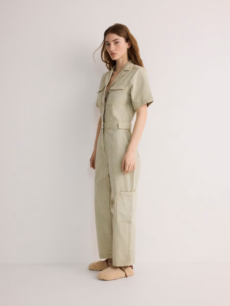 Cotton Jumpsuit With Collar