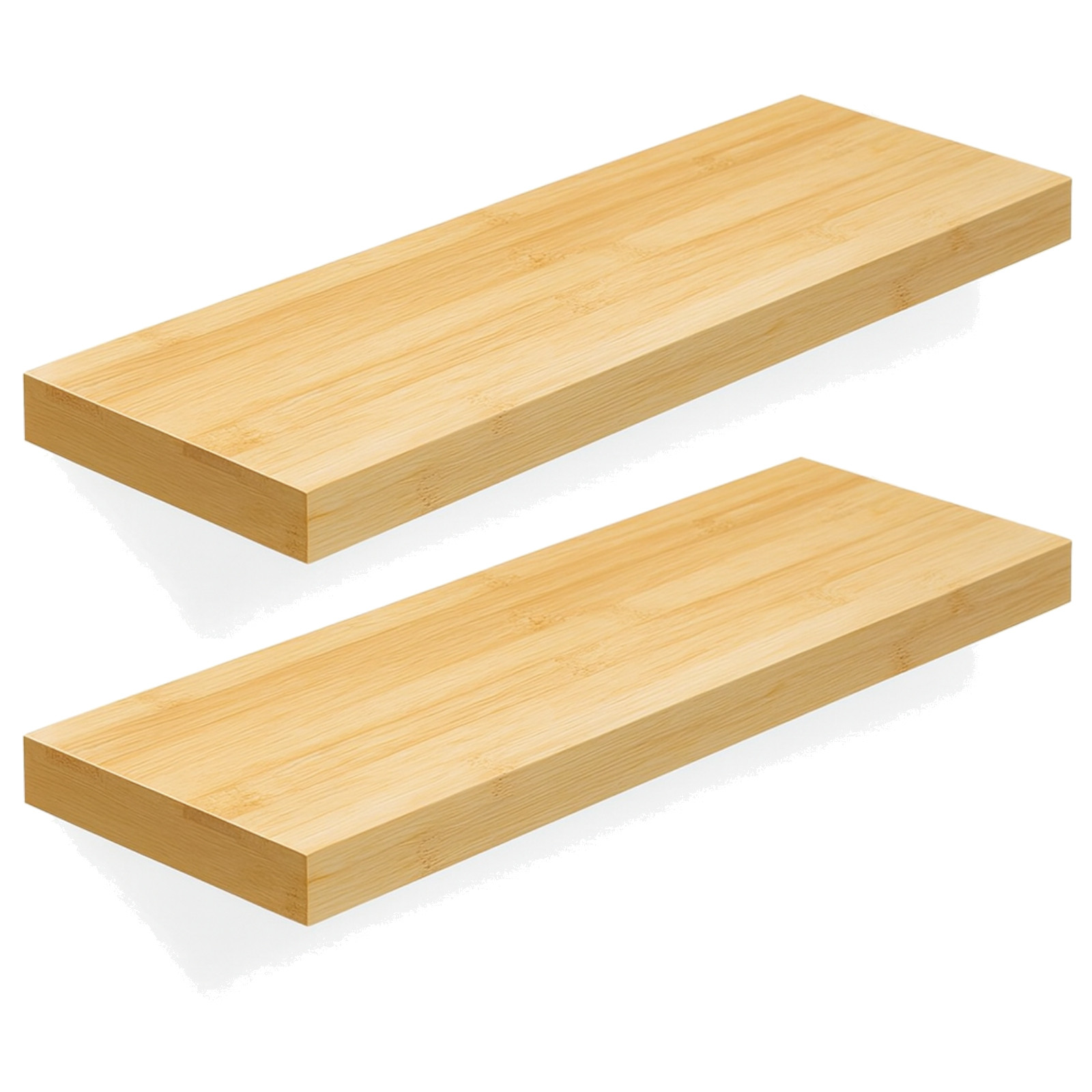 Półka bambus zestaw 2 sztuki na ścianę do salonu BEGRYF 60x20x3,8