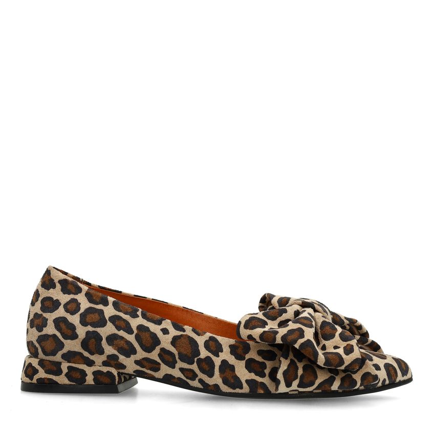 Manfield Leopard suède loafers