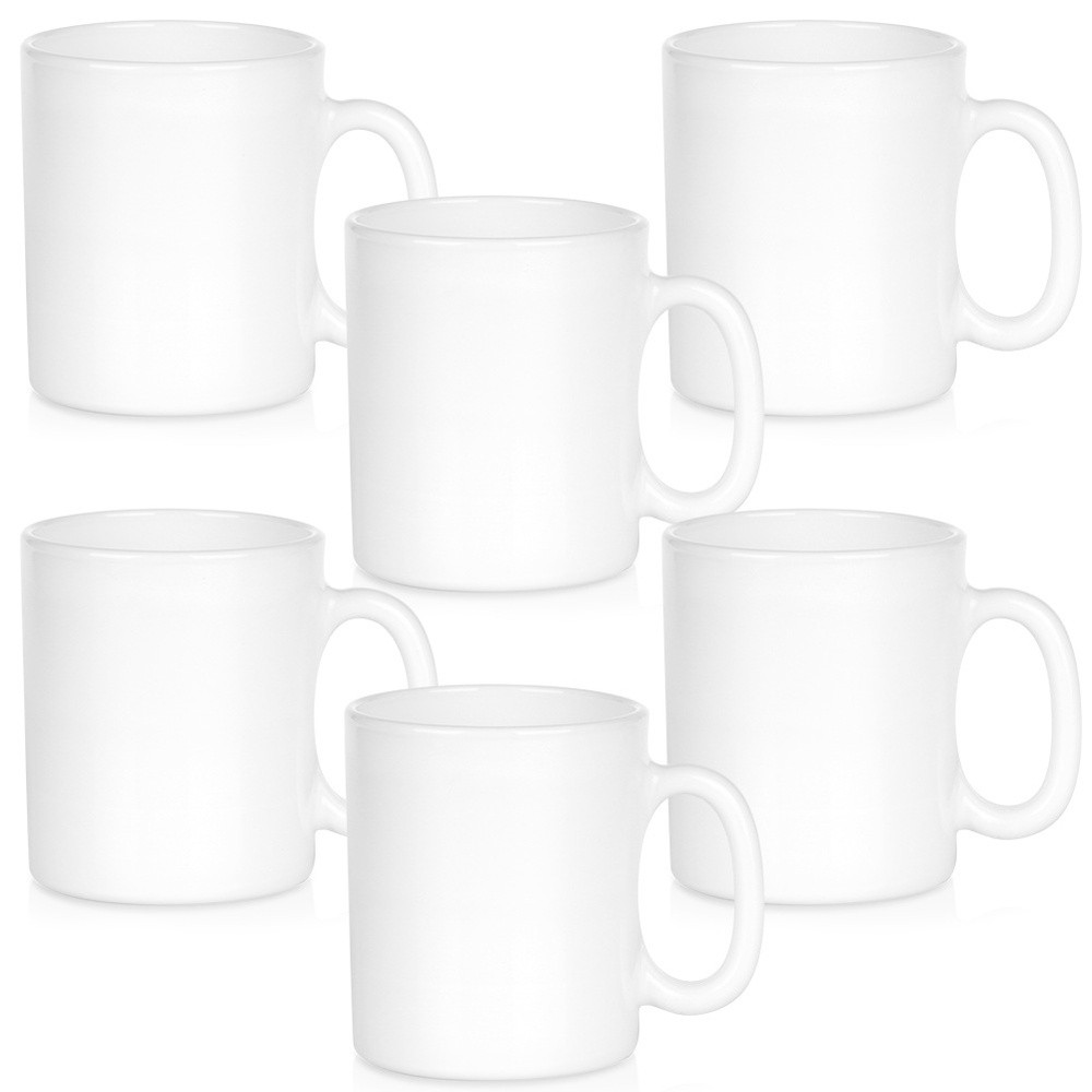 Kubki szklane białe 300 ml 6 szt.