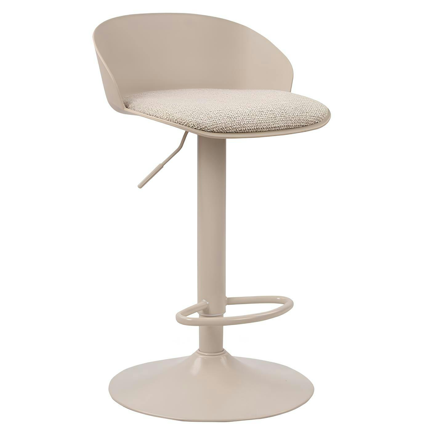 Tabouret de bar réglable métal et tissu beige (lot de 2) LEEDS