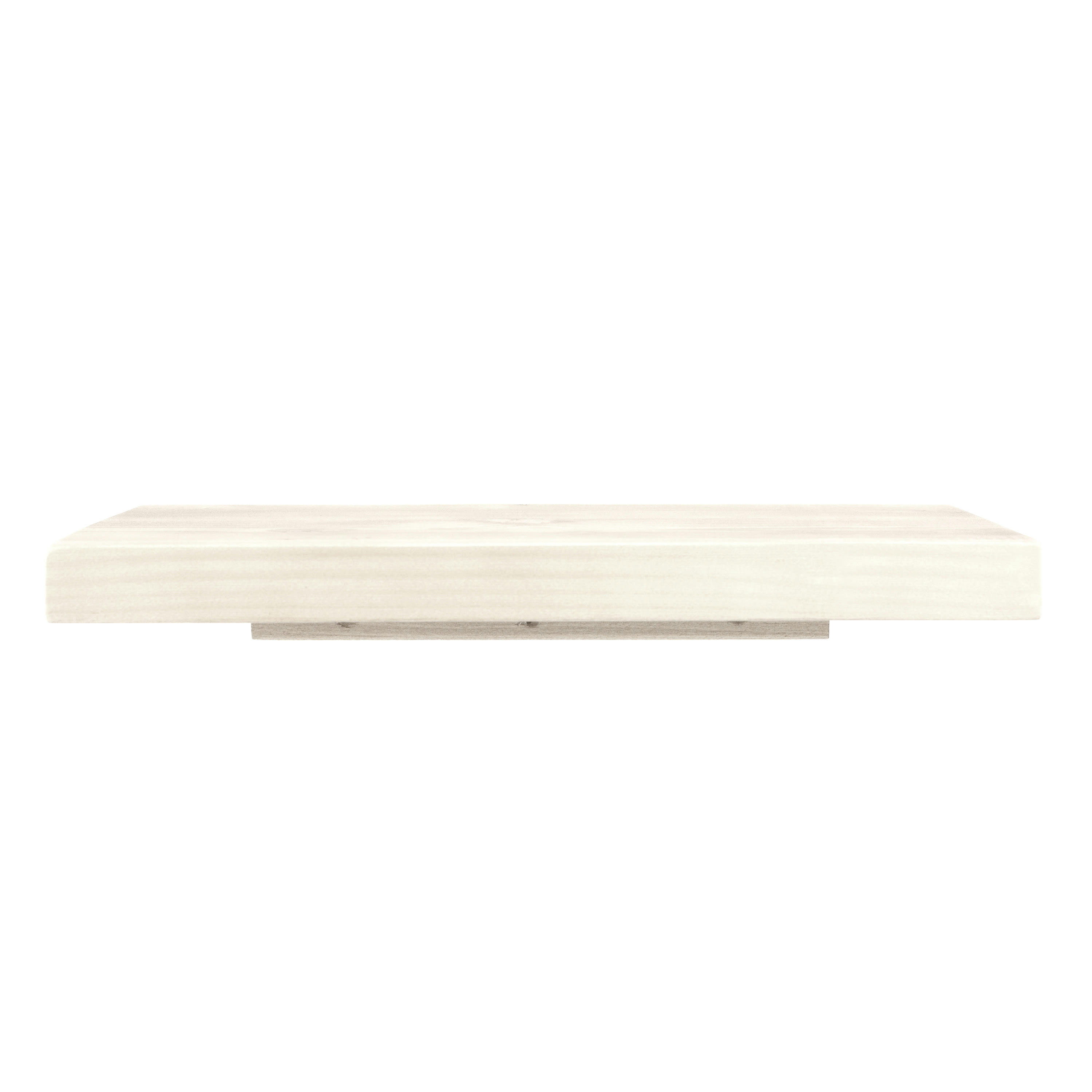 NALA - Table de chevet flottante avec etagère en bois de couleur blanc