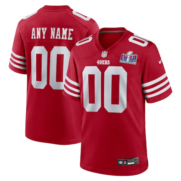 San Francisco 49ers Nike Super Bowl LVIII Patch Custom Game Jersey - Scarlet