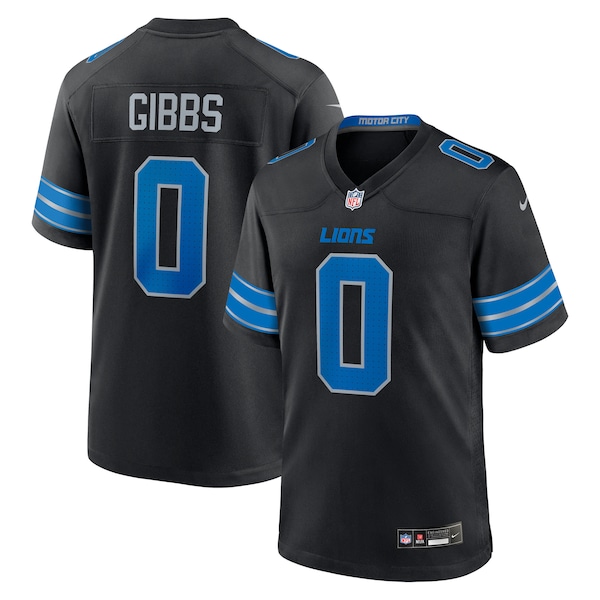 Jahmyr Gibbs Detroit Lions Nike 2nd Alternate Game Player Jersey - Black/Blue/White
