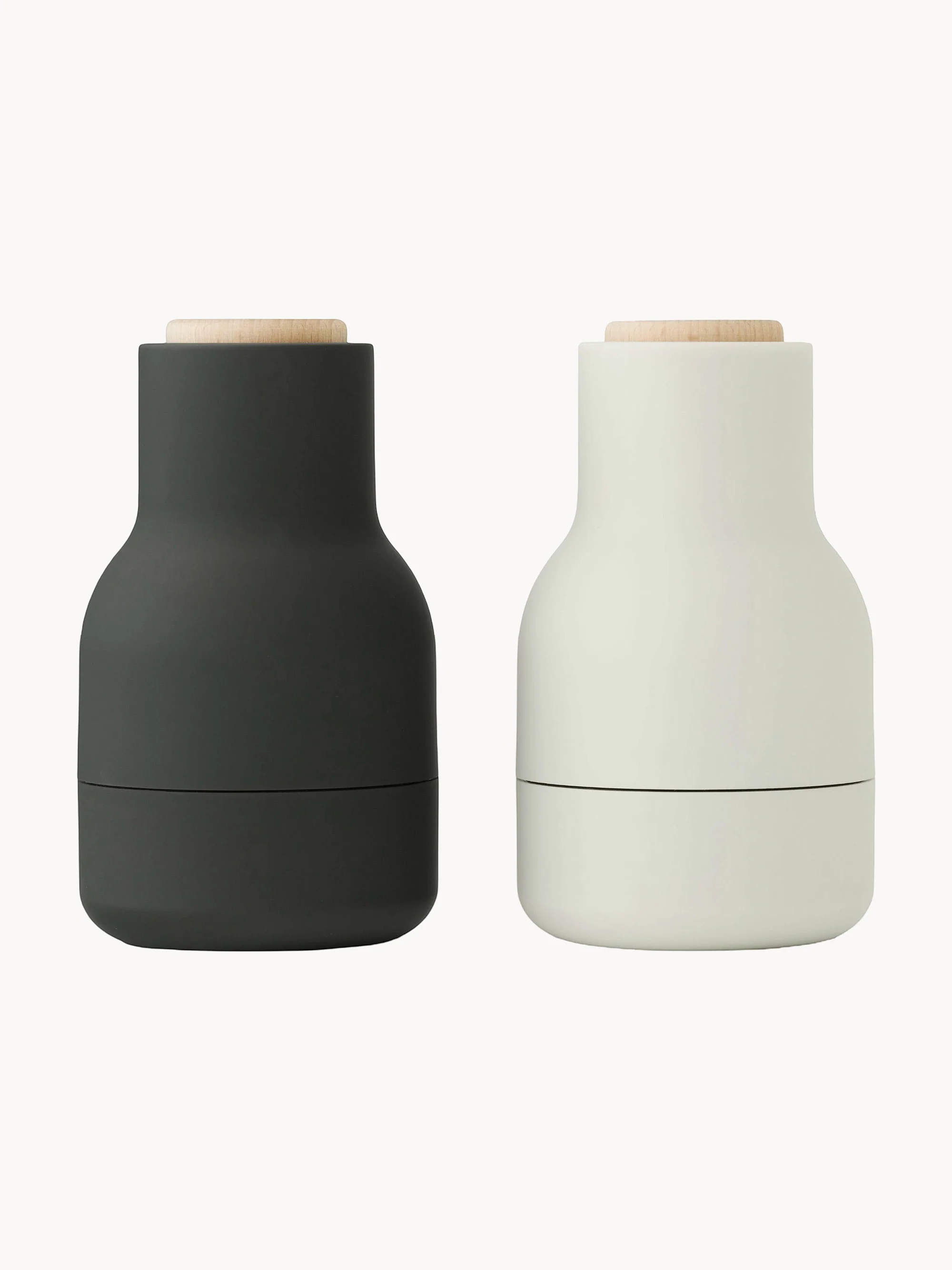 Kleine Salz- und Pfeffermühlen Bottle Grinder mit Buchenholz-Deckeln, 2er-Set