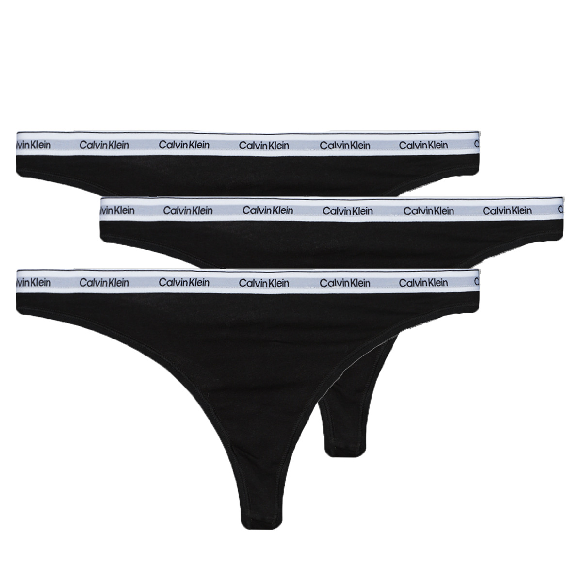 Calvin Klein Jeans - THONG 3PK X3 - Black / Black / Black