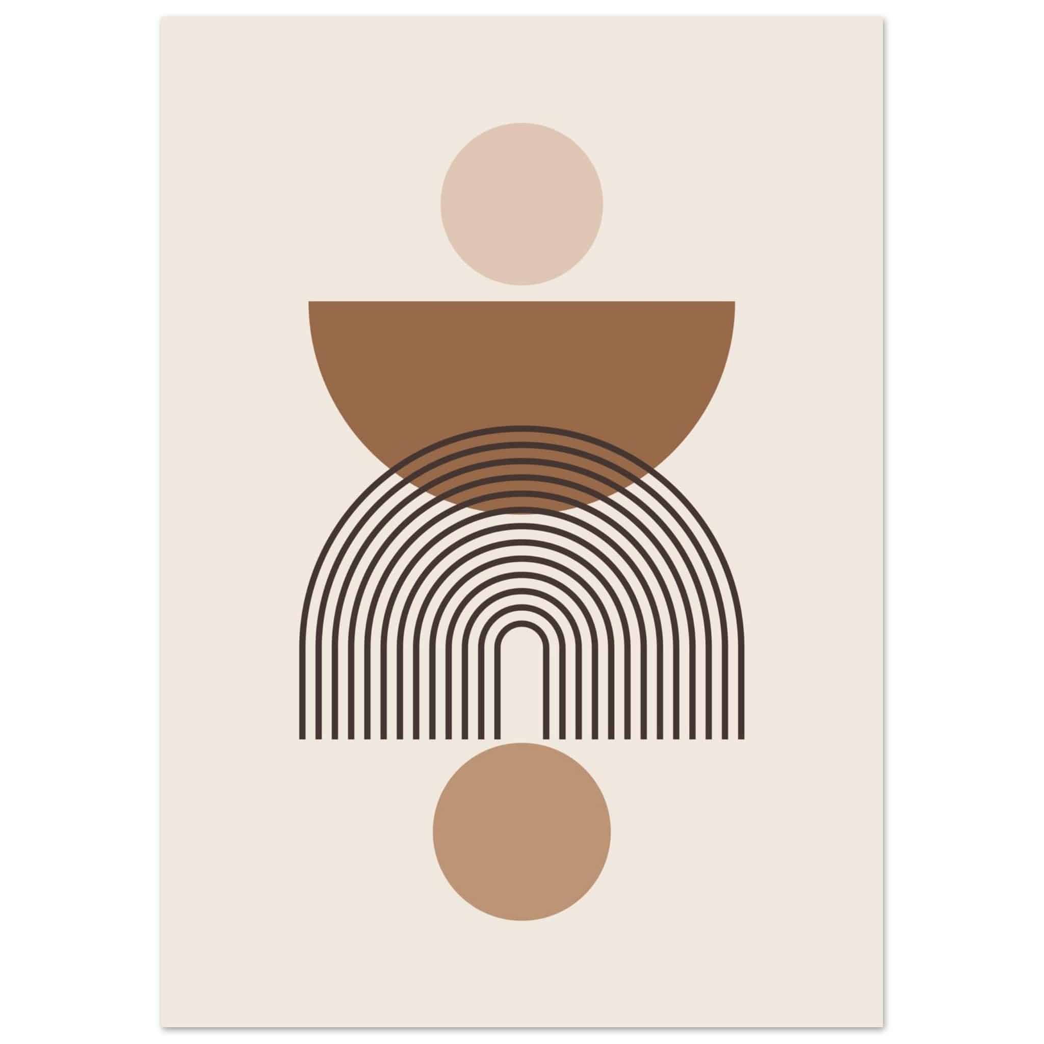 Artfulprints Poster Boho – Harmony shapes  - 50x70 cm - Grijs