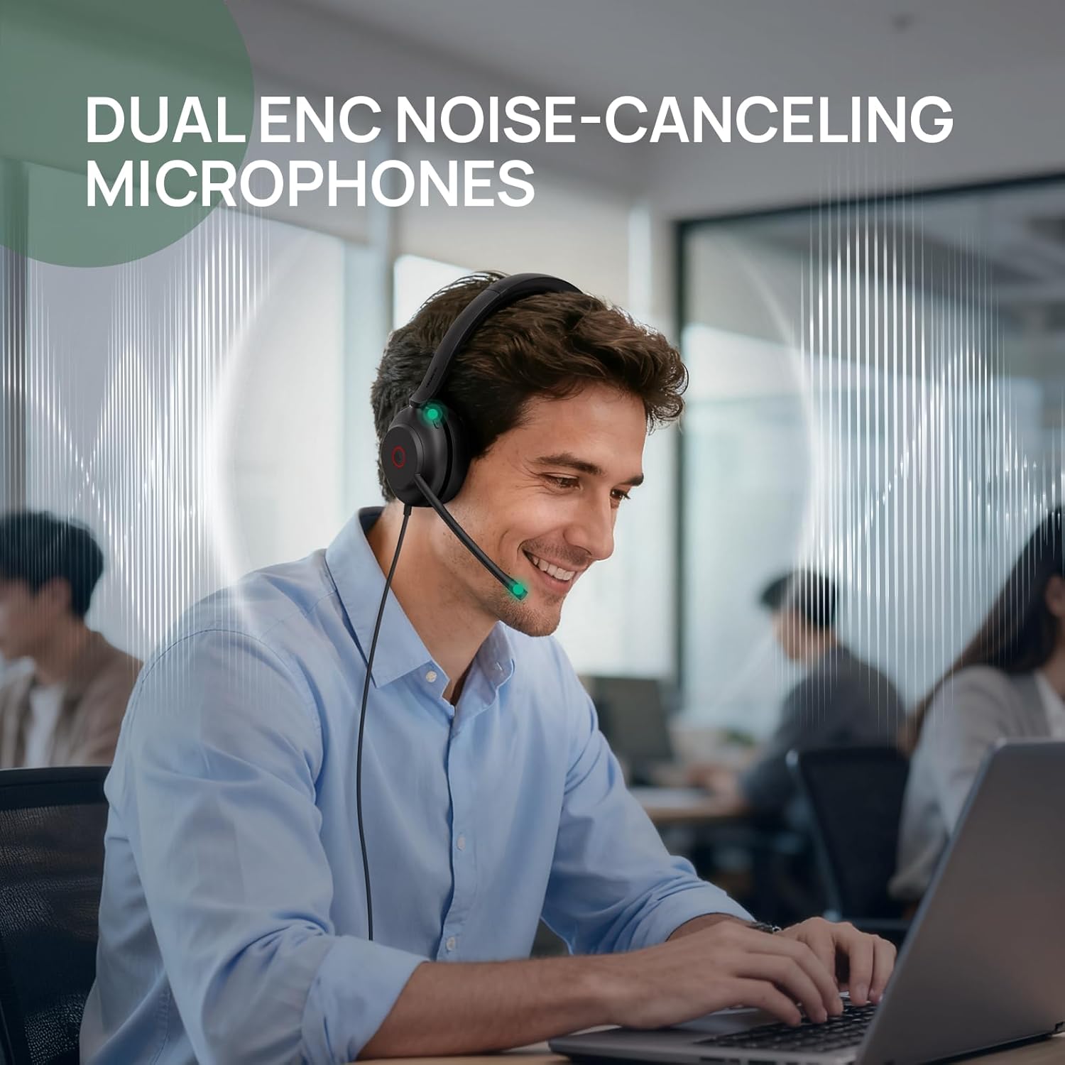 Yealink UH35 USB-C/A Headset with Noise Cancelling Microphone, Wired Headphones for Computer PC, Mute Button, Compatible with Zoom, Google and Other Leading UC Call Platforms